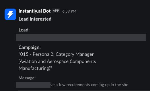 Lead interested — Aviation