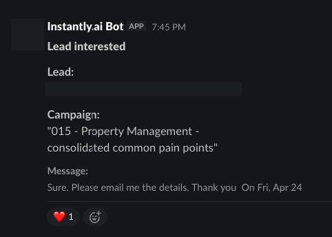 Lead interested — Property Management