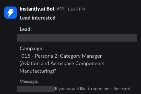 Lead interested — Category Manager Aviation