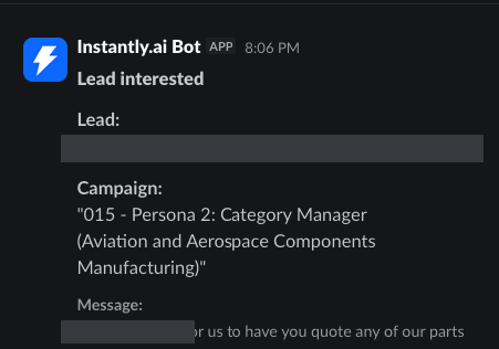 Lead interested — Category Manager